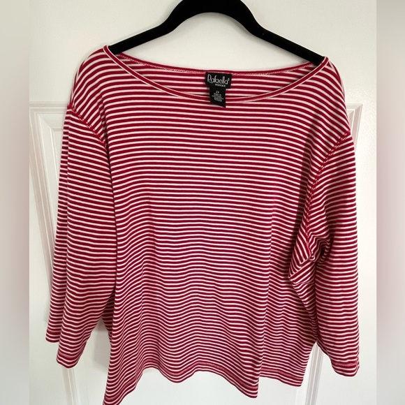 Rafaella Striped Boatneck Top - Picture 6 of 6